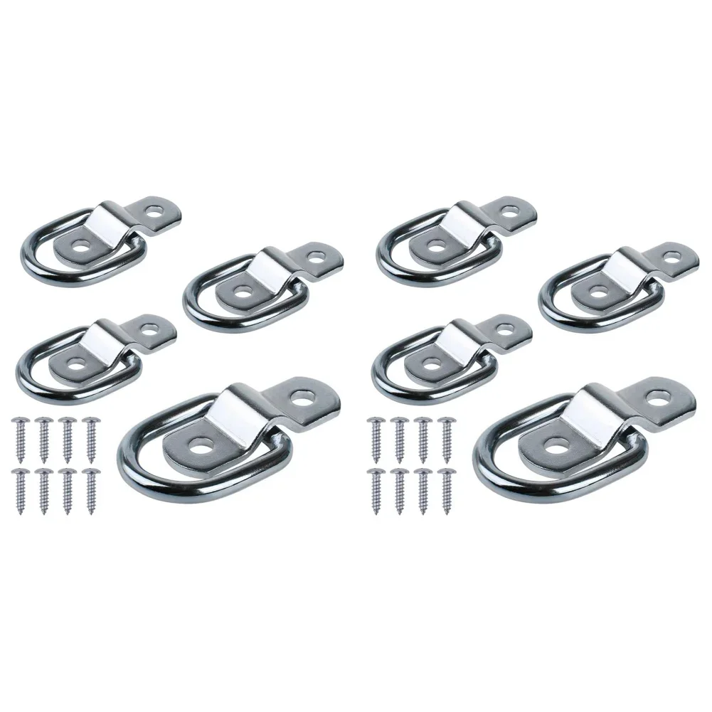 4-12Pcs D Rings Tie Down Anchors Ring Pull Hook Stainless Steel Lashing Ring Load Fit for Car Boat Cargo trailer Vehicles RV Van