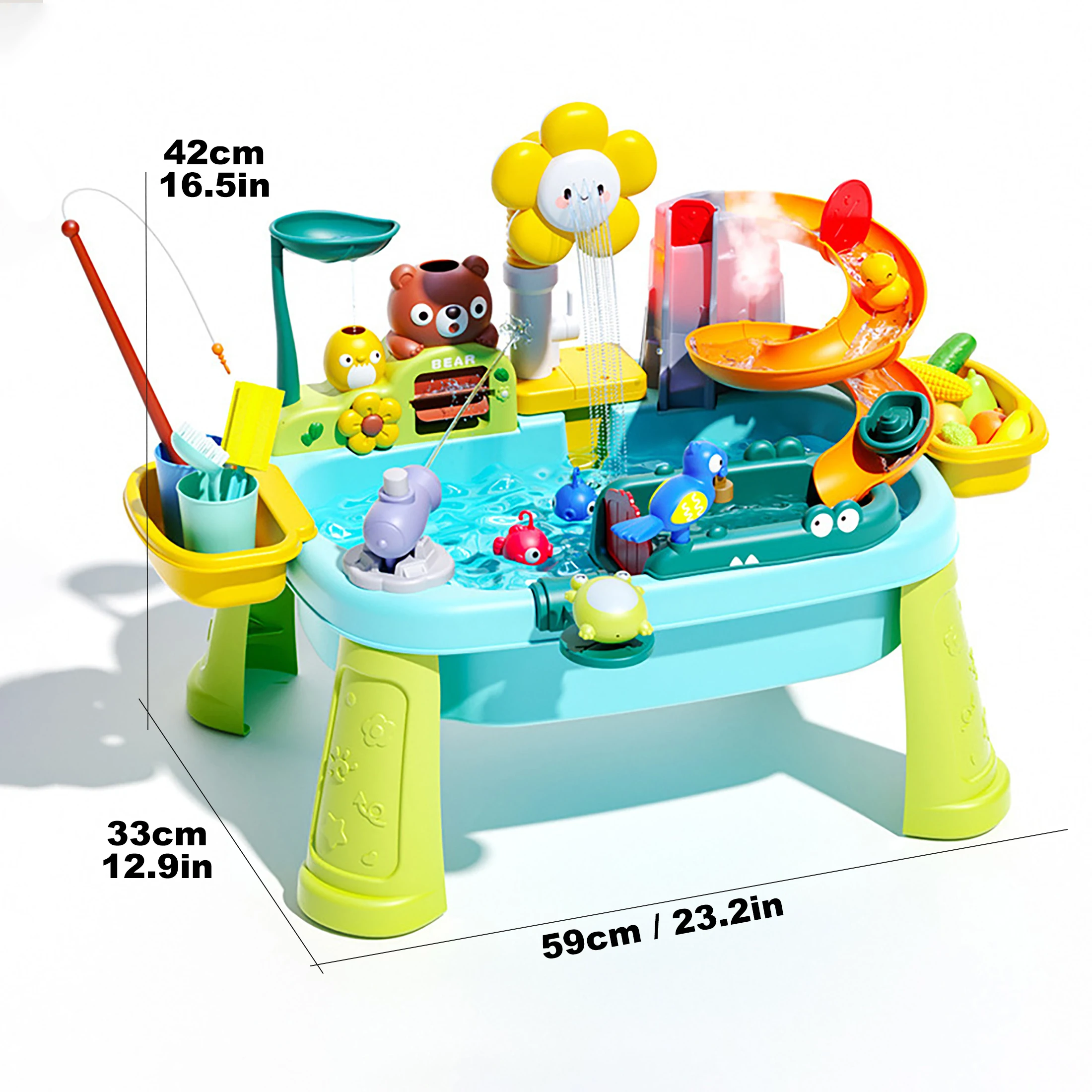 Children's Play Sink with Running Water, Mini Water Table for 3+, Upgraded Faucet and Play Dishes, Children Electric Dishwasher Children's Play Sink with Running Water, Mini Water Table for 3+, Upgraded Faucet and Play Dishes, Children Electric Dishwasher