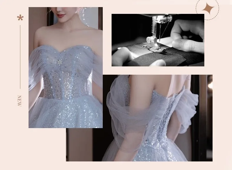 Y2k Evening Dresses Women's 2025 New Summer Banquet Long Dress Slim Sexy Light Luxury Art Test Host Adult Birthday Party Dress