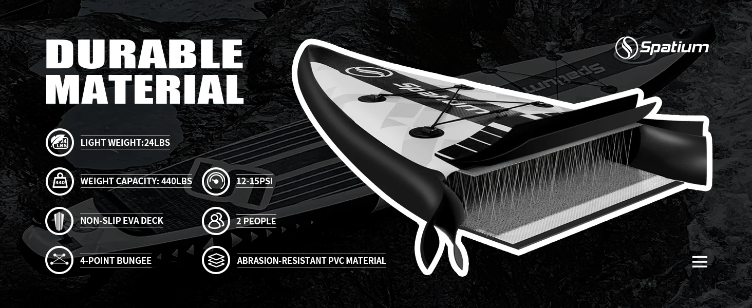 Spatium Inflatable Stand Up Paddle Board with Premium SUP Paddle Board, Wide Stable Design Non-Slip Comfort Deck for Fishing Spatium Inflatable Stand Up Paddle Board with Premium SUP Paddle Board, Wide Stable Design Non-Slip Comfort Deck for Fishing