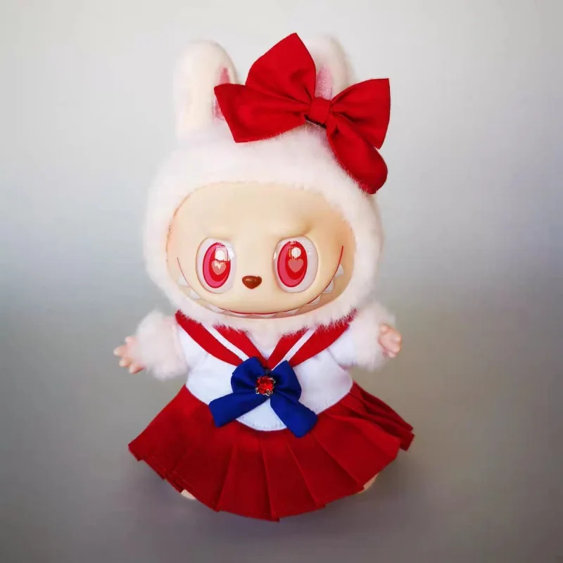 New 17cm Labubu Clothes V1 Labubu Cute Sailor Uniform Vinyl Doll Labubu Beautiful Girl Warrior Clothes Sitting Party Gifts New 17cm Labubu Clothes V1 Labubu Cute Sailor Uniform Vinyl Doll Labubu Beautiful Girl Warrior Clothes Sitting Party Gifts