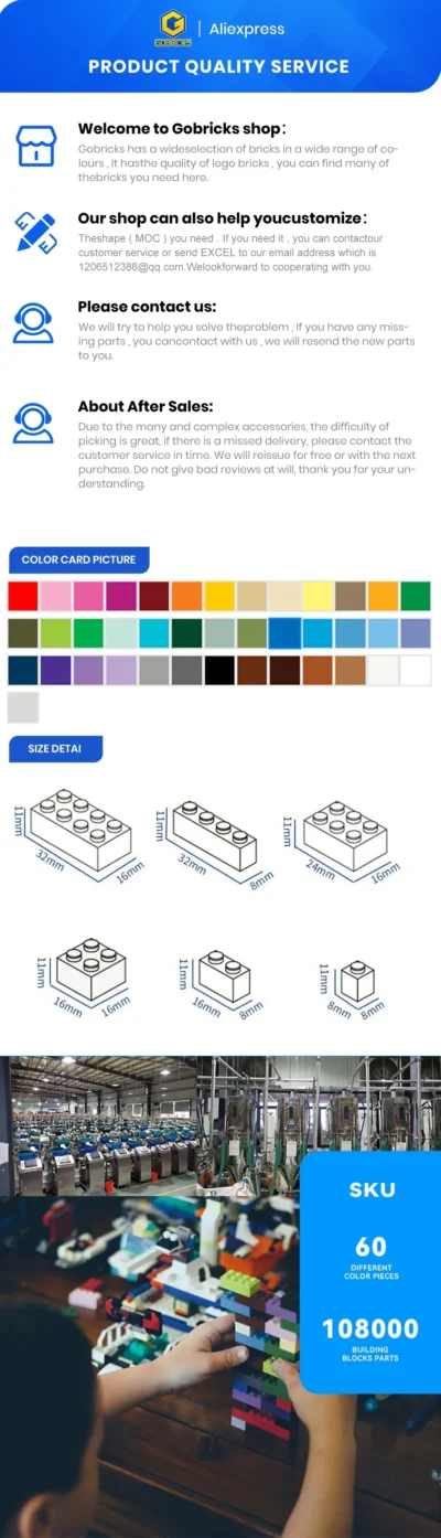Gobricks 10PCS Bricks Wedge Plate Parts 6x3 Right compatible with 54383 pieces of children's toys Building Blocks Assembles T - Image 36