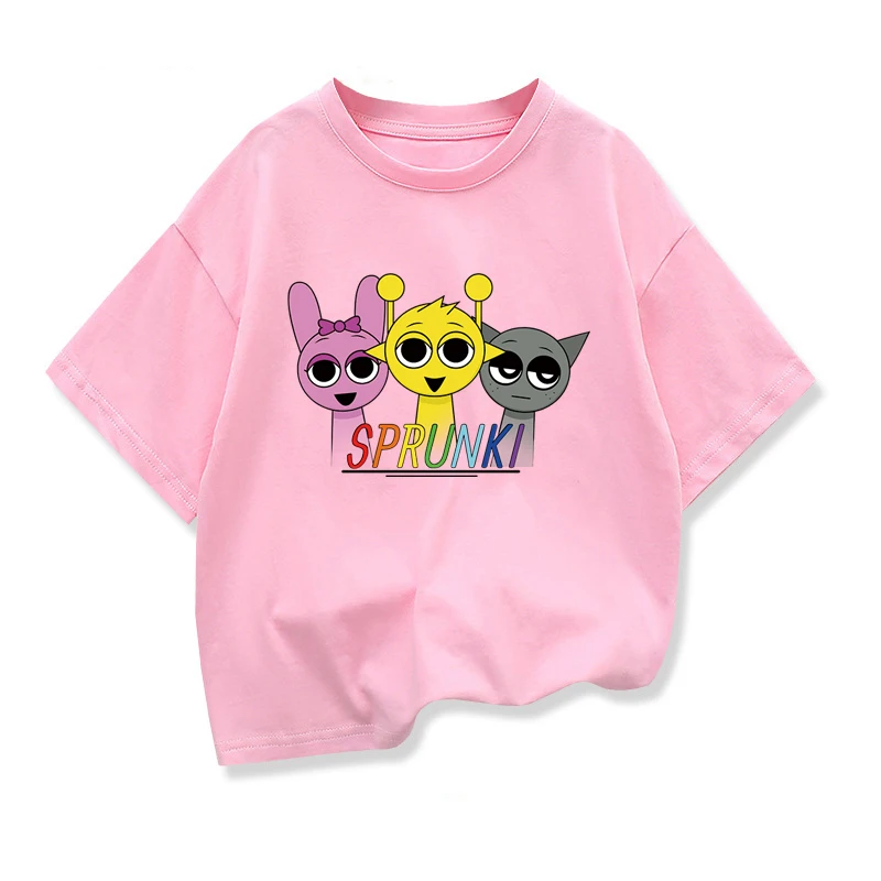 Summer New Sprunki T Shirt Baby Clothes Boys Girls Cartoon Cotton Clothing Toddler Summer Anime Infant Short Sleeve Tees Gift