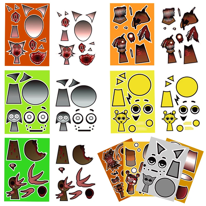Sprunki Stickers Make-a-face DIY Stickers Make Your Own Sprunki Sticker for Class Reward, Book Decoration Kids Birthday GiftGift Sprunki Stickers Make-a-face DIY Stickers Make Your Own Sprunki Sticker for Class Reward, Book Decoration Kids Birthday GiftGift