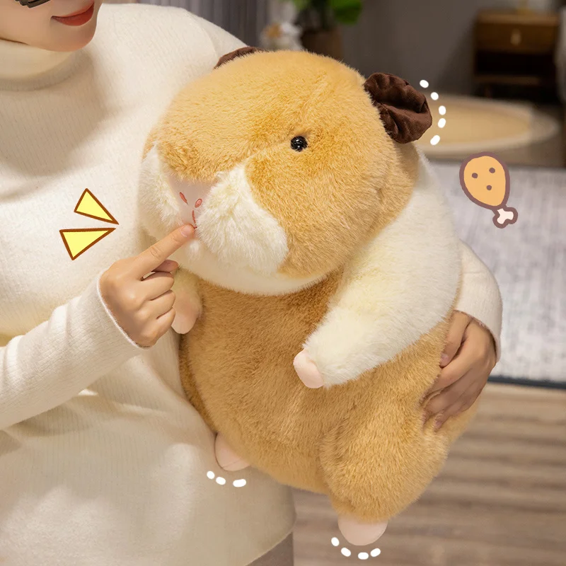 25-40cm Cartoon Round Dutch Pig Plush Doll Simulation Brown Yellow Dutch Pig Animal Stuffed Home Decor Gift For Boys And Girls