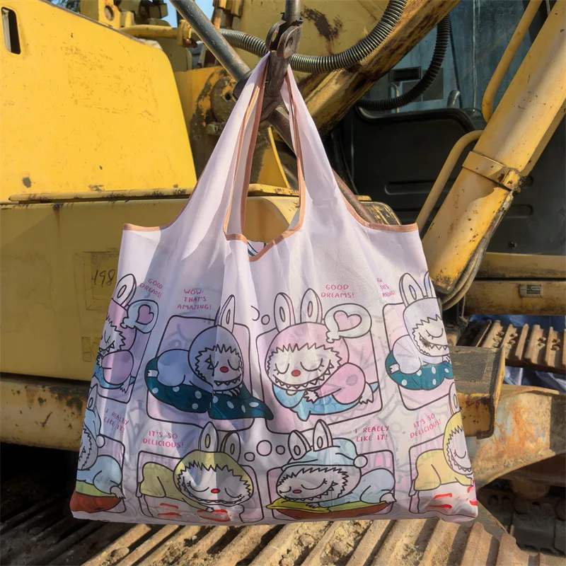New Labubu Supermarket Shopping Bag Large Capacity Bag Cartoon Portable Cloth Bag Shoulder Bag New Labubu Supermarket Shopping Bag Large Capacity Bag Cartoon Portable Cloth Bag Shoulder Bag