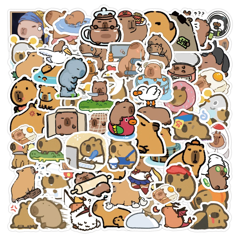 10/30/50/100pcs Cute Cartoon Animal Capybara Stickers Decals for Laptop Fridge Notebook Diary Funny Decoration Sticker Kids Toys 10/30/50/100pcs Cute Cartoon Animal Capybara Stickers Decals for Laptop Fridge Notebook Diary Funny Decoration Sticker Kids Toys