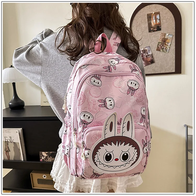 Large Capacity Cartoon Labubu Student Backpack Waterproof Kawaii Brown Monster Kids Cute Shouder Bag Elementary School Use Large Capacity Cartoon Labubu Student Backpack Waterproof Kawaii Brown Monster Kids Cute Shouder Bag Elementary School Use