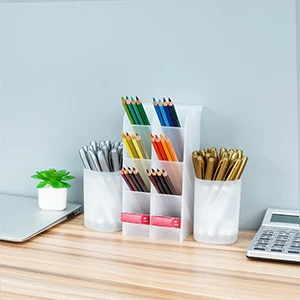 Pen Organizer Desk Organization Cute Desk Pencil Markers Cup Holder Storage Box Set Multi-Functional Stationary for Home Office