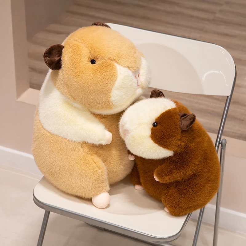 25-40cm Cartoon Round Dutch Pig Plush Doll Simulation Brown Yellow Dutch Pig Animal Stuffed Home Decor Gift For Boys And Girls