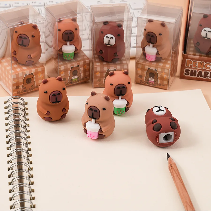 Capibara Cute Sharpener Pencil Kids Anime Capybara Sharpeners Student Back To School Stationary Children Birthday Gift Hot Sales