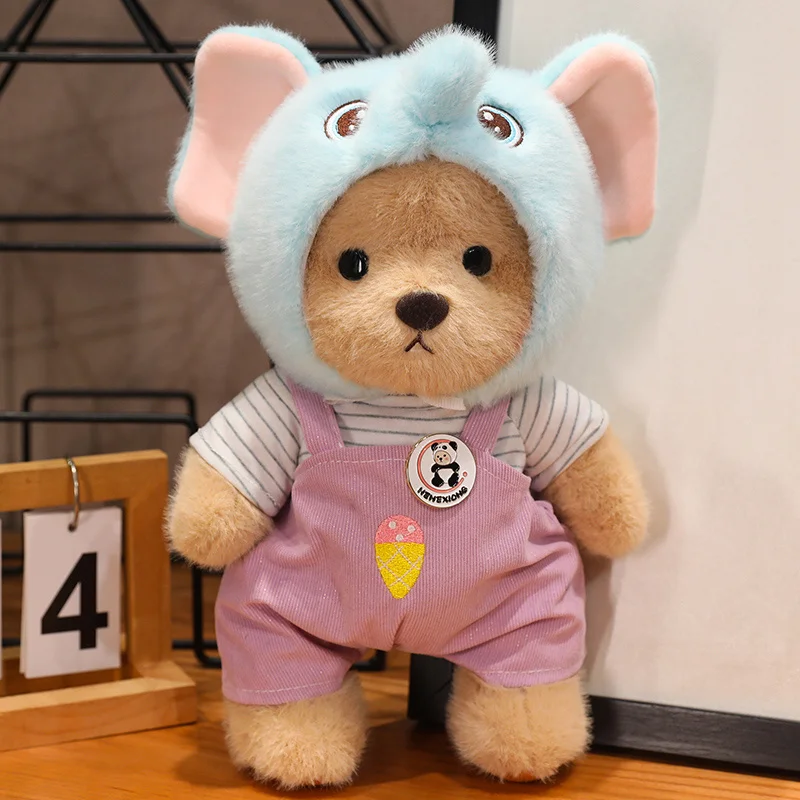 30cm Kawaii Clothed Joint Bear Plush Toy Doll Cute Stuffed Animal Bear With Movable Limbs and Head Birthday Gift for Girls Kids 30cm Kawaii Clothed Joint Bear Plush Toy Doll Cute Stuffed Animal Bear With Movable Limbs and Head Birthday Gift for Girls Kids