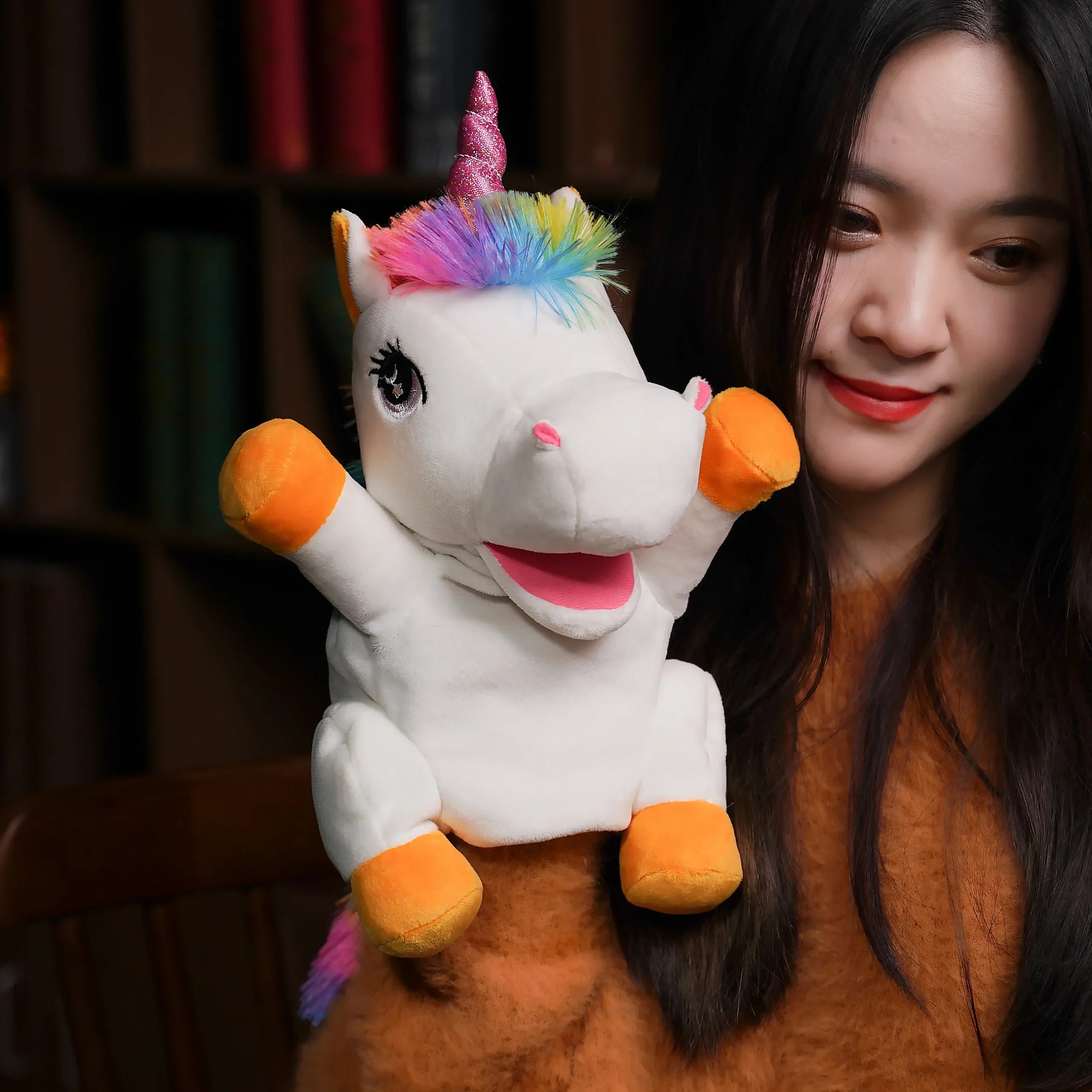 Stuffed Plush Animals Toys Hand Finger Puppet Kawaii Dolls Educational Baby Toys Learning & Education Monkey Tiger Children Gift