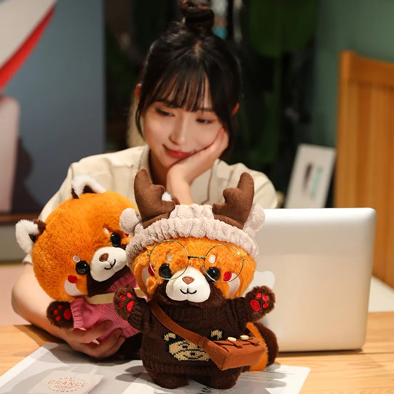 30cm cute raccoon into red brown red panda cosplay dress up plush toy Plush animal Soft pillow birthday gift for children 30cm cute raccoon into red brown red panda cosplay dress up plush toy Plush animal Soft pillow birthday gift for children