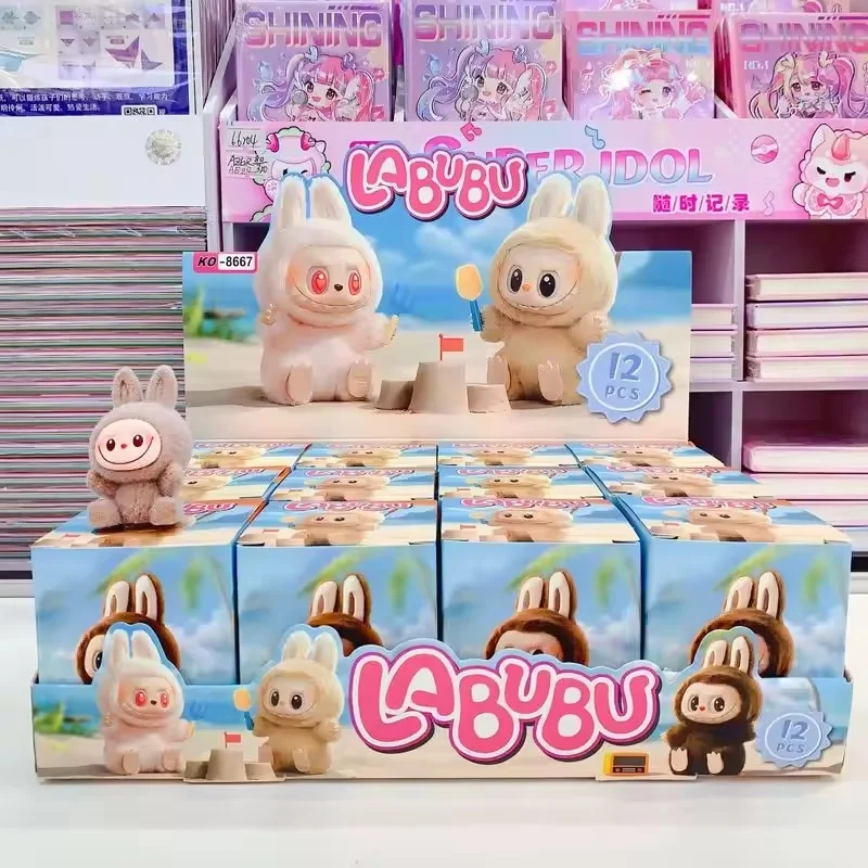 Labubu Blind Box Cartoon Flocking Hand-Made Blind Box High-Value Cute Doll Desktop Ornaments Model Children'S Gifts In Stock