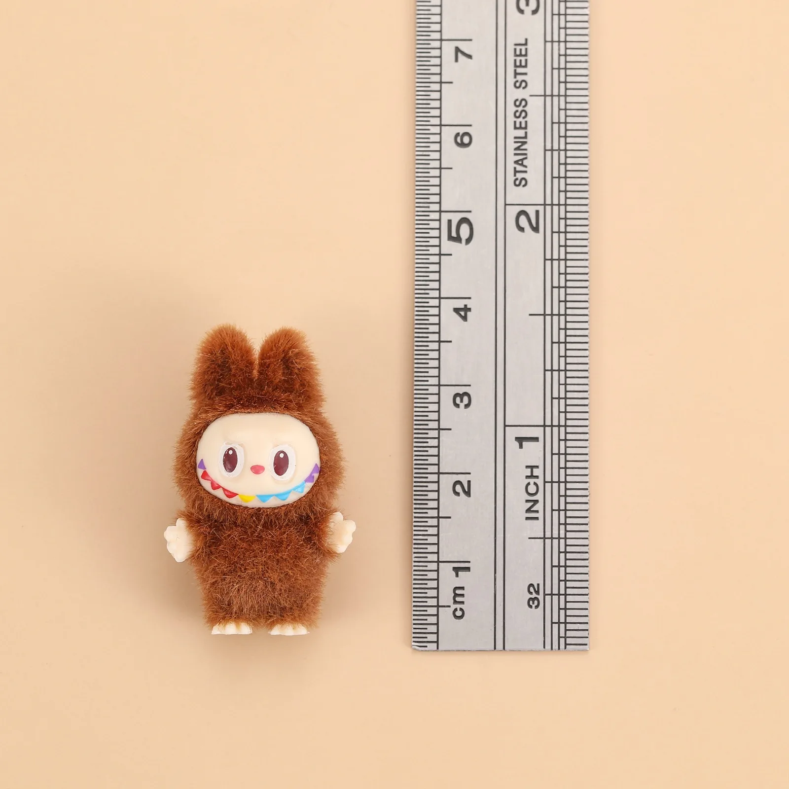 The First Generation Labubu Cute Particle Station Posture Plush Toy Mini Pendant Bag Accessories Diy Mobile Phone Chain Accessor