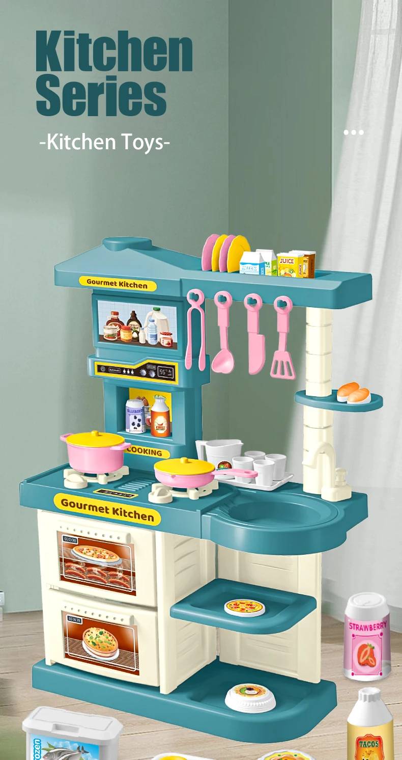 Kids Play Kitchen Accessories, Playset Toys Kitchen Foods Pans Milk Pots Breads Fork for Kid 3+ Boys and Girls Kids Play Kitchen Accessories, Playset Toys Kitchen Foods Pans Milk Pots Breads Fork for Kid 3+ Boys and Girls