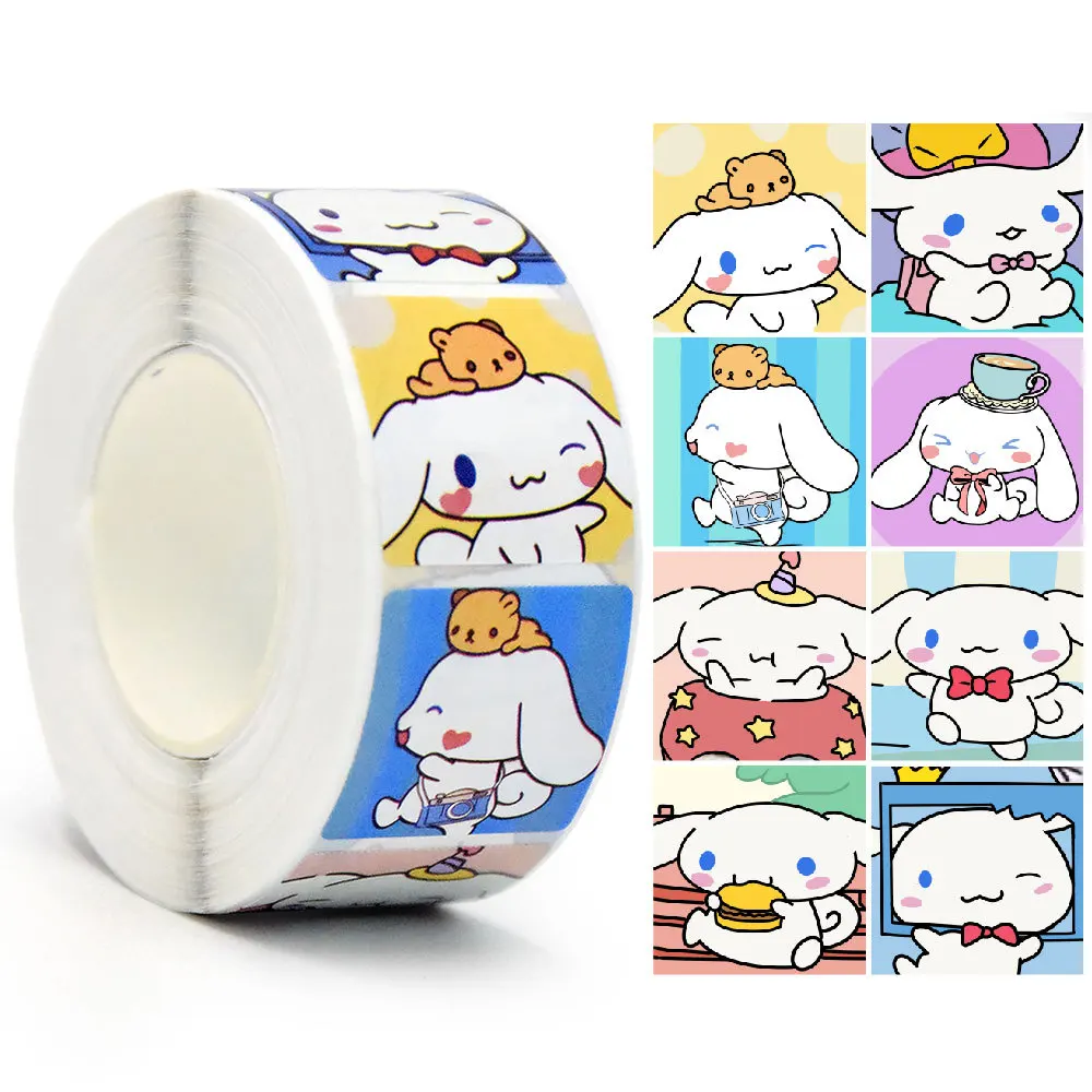 500Pcs/Roll Sanrio Stickers Kawaii Hello Kitty Melody Kuromi Cinnamoroll Luggage Graffiti Decals Kid Toy Decoration Sticker Gift 500Pcs/Roll Sanrio Stickers Kawaii Hello Kitty Melody Kuromi Cinnamoroll Luggage Graffiti Decals Kid Toy Decoration Sticker Gift