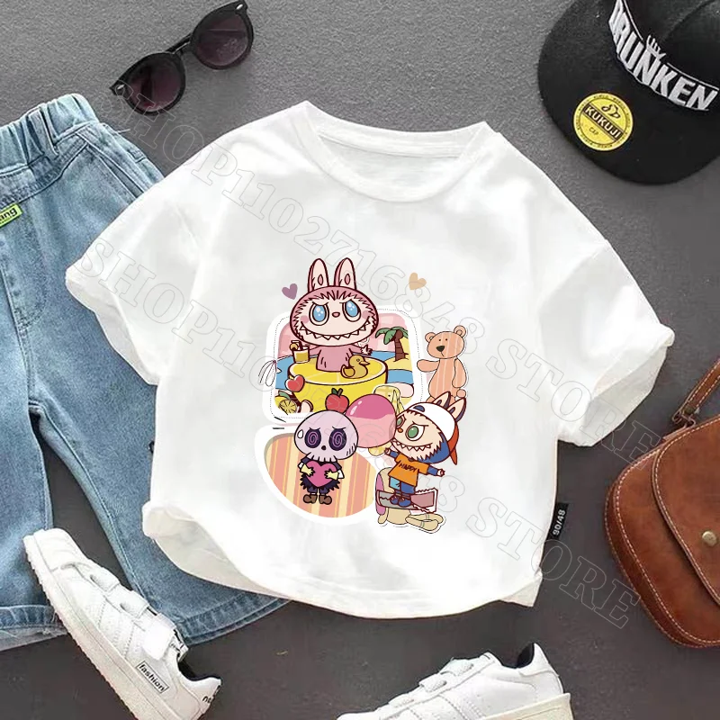 Labubu Cute Boys Girls Clothes Cartoon Character Graphic Print Child T Shirts Cool Comfortable Fashion Tops Birthday Party Gifts Labubu Cute Boys Girls Clothes Cartoon Character Graphic Print Child T Shirts Cool Comfortable Fashion Tops Birthday Party Gifts