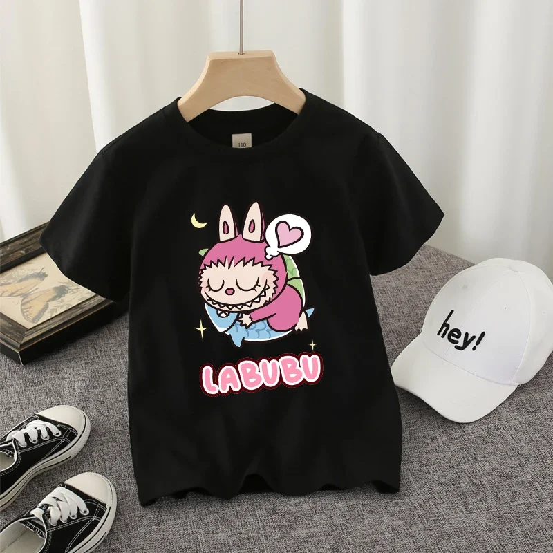 Labubu Kids T-shirt Cotton Cute Anime Print Tees Short Sleeve Kawaii Pink Cartoon Girl Summer Casual Clothes Birthday Party Gift Labubu Kids T-shirt Cotton Cute Anime Print Tees Short Sleeve Kawaii Pink Cartoon Girl Summer Casual Clothes Birthday Party Gift