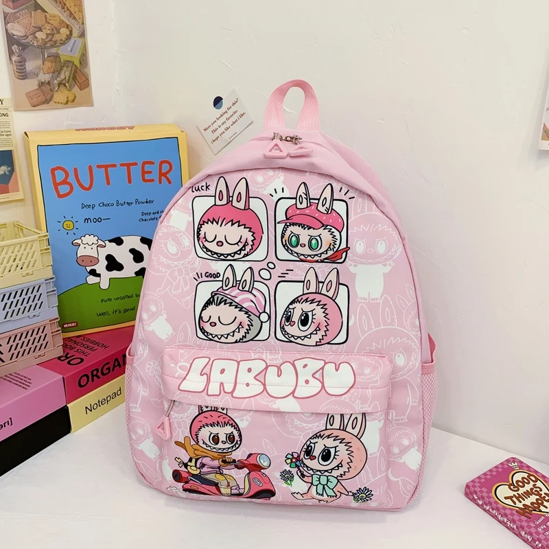 Labubu Large Capacity School bag, Lightweight Preppy Style Cute Backpack, Cartoon Anime Daypack, Casual Travel Commute Knapsack Labubu Large Capacity School bag, Lightweight Preppy Style Cute Backpack, Cartoon Anime Daypack, Casual Travel Commute Knapsack