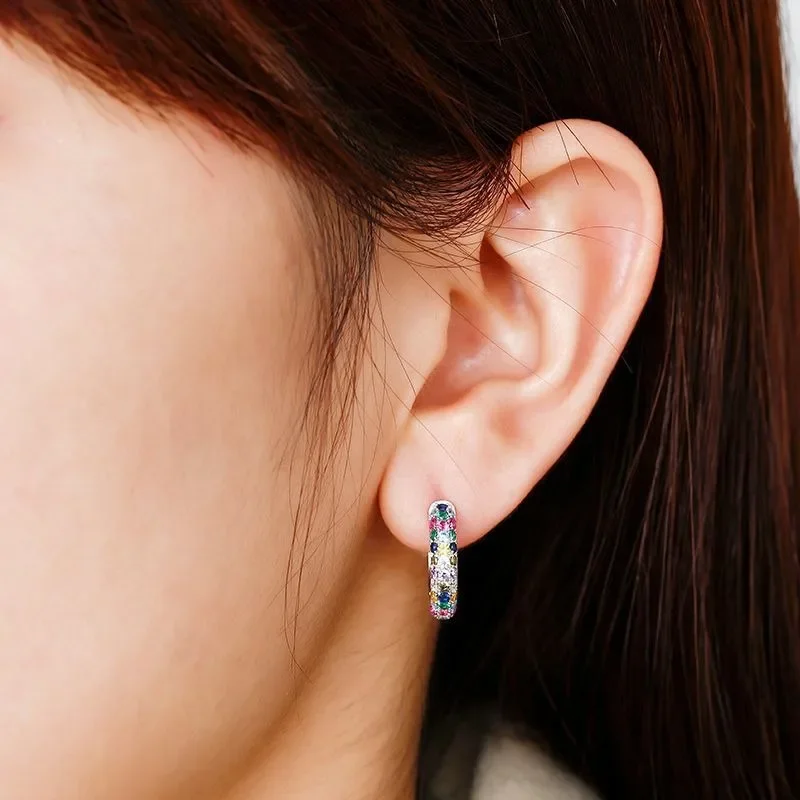 Crystal earrings, colorful crystal round earrings, fashionable jewelry, beautiful earrings Crystal earrings, colorful crystal round earrings, fashionable jewelry, beautiful earrings