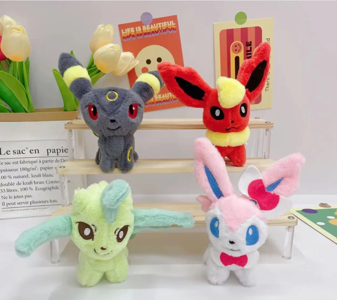 10pcs/lot Pokemon Sylveon Leafeon Umbreon Flareon 12cm Plush Stuffed Toys Doll Toy Keychain Pendant for Children Kids Gifts 10pcs/lot Pokemon Sylveon Leafeon Umbreon Flareon 12cm Plush Stuffed Toys Doll Toy Keychain Pendant for Children Kids Gifts