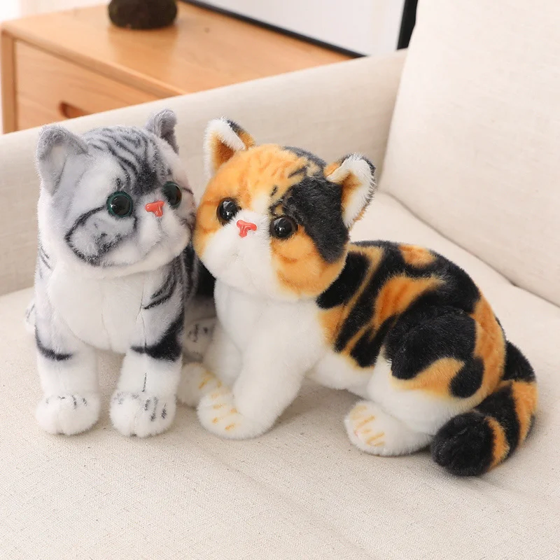 1pc 4 Colors INS Like Real Prone Cat Plush Doll Stuffed Pure Colors Grey White Yellow Kitten Toy Pets Animal Kids Gift 1pc 4 Colors INS Like Real Prone Cat Plush Doll Stuffed Pure Colors Grey White Yellow Kitten Toy Pets Animal Kids Gift