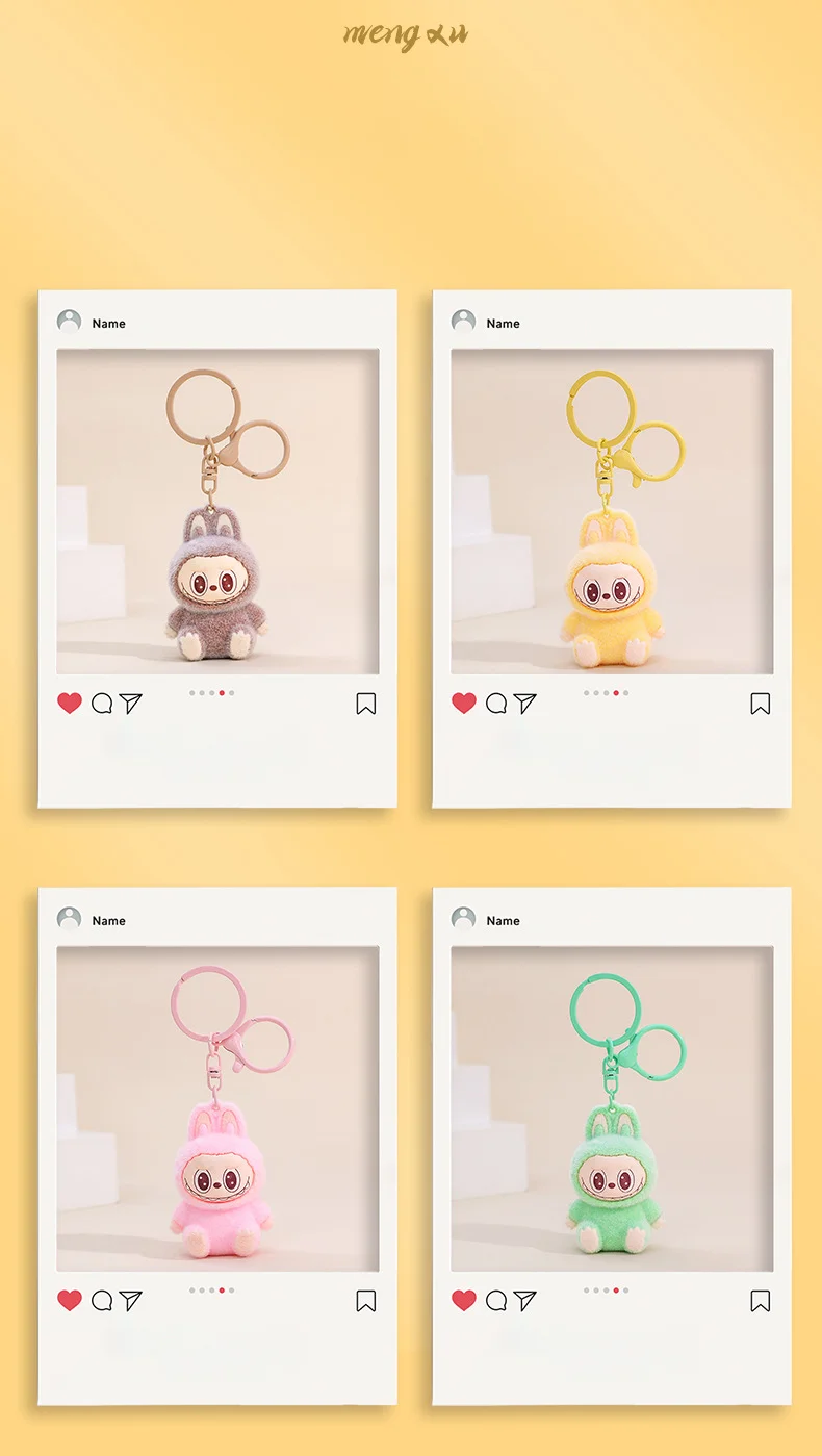 Labubu Keychain Cartoon Labubu Backpack Pendant Decorative Car Keychain Model Doll School Bag Charm Cute Keyring Festivals Gifts Labubu Keychain Cartoon Labubu Backpack Pendant Decorative Car Keychain Model Doll School Bag Charm Cute Keyring Festivals Gifts