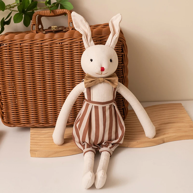 Stuffed Bunny Cloth Dress Toys Smoothing Toy for Infant Cuddling sleep doll for Girls Handmade Diversity Brown Rabbit Plushie Stuffed Bunny Cloth Dress Toys Smoothing Toy for Infant Cuddling sleep doll for Girls Handmade Diversity Brown Rabbit Plushie