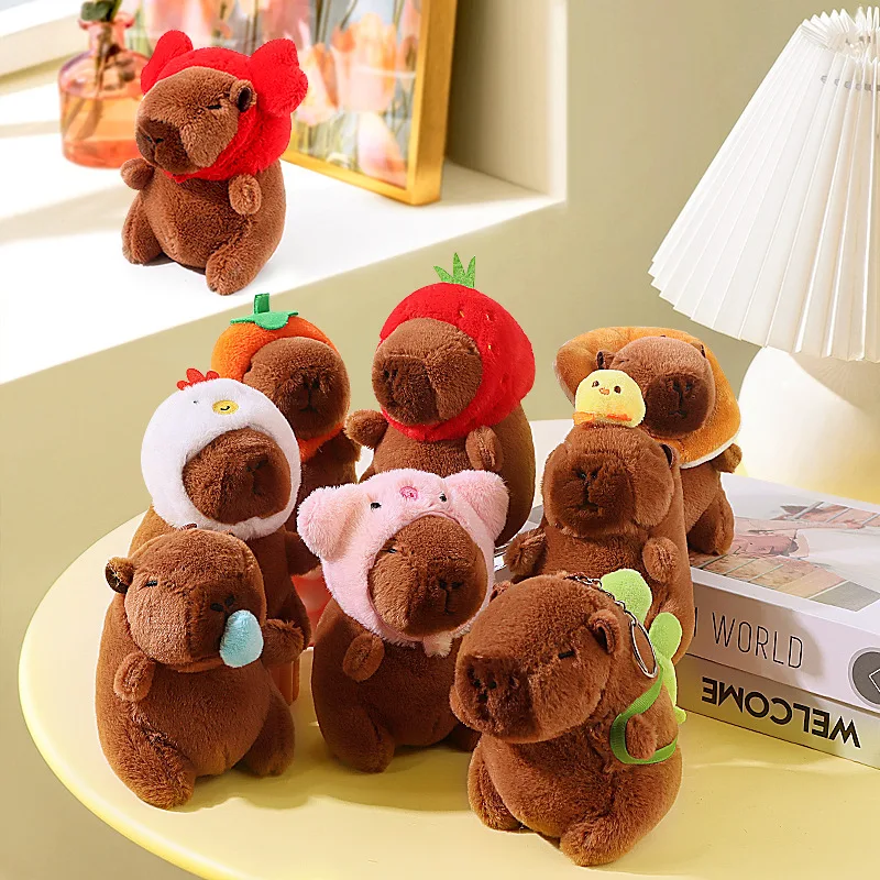 Cute Cartoon Capybara Pendant Plush Toy Doll Bag Hanging Ornaments Cute Kapila Keychain Doll Desktop Doll Ornaments Car Pendant