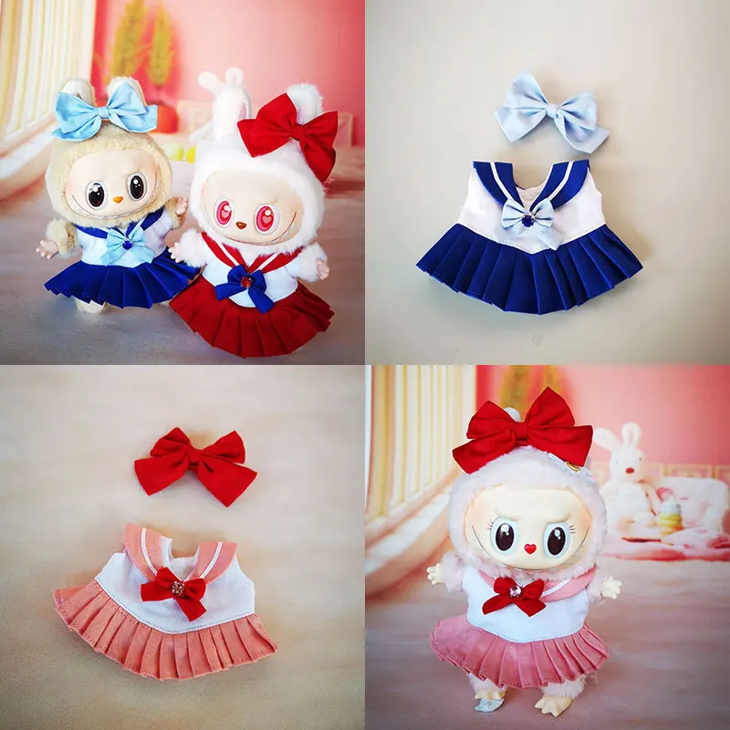 New 17cm Labubu Clothes V1 Labubu Cute Sailor Uniform Vinyl Doll Labubu Beautiful Girl Warrior Clothes Sitting Party Gifts New 17cm Labubu Clothes V1 Labubu Cute Sailor Uniform Vinyl Doll Labubu Beautiful Girl Warrior Clothes Sitting Party Gifts