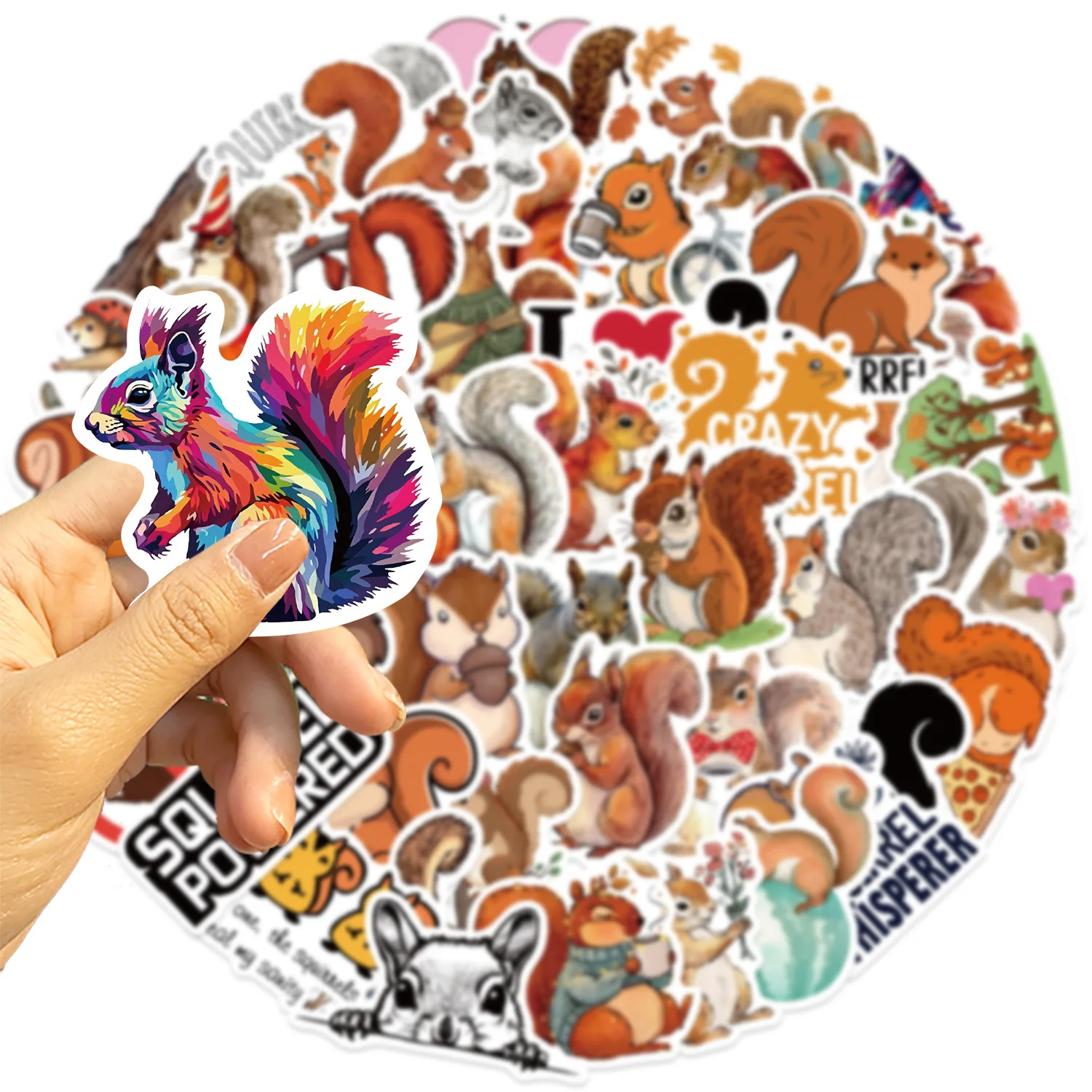 50pcs Squirrel Series Cartoon Cute Waterproof Sticker Skateboarding Snowboard Decorative Mobile Phone Retro Vinyl Sticker 50pcs Squirrel Series Cartoon Cute Waterproof Sticker Skateboarding Snowboard Decorative Mobile Phone Retro Vinyl Sticker