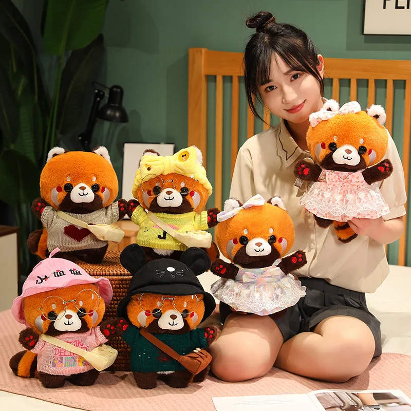 30cm cute raccoon into red brown red panda cosplay dress up plush toy Plush animal Soft pillow birthday gift for children 30cm cute raccoon into red brown red panda cosplay dress up plush toy Plush animal Soft pillow birthday gift for children