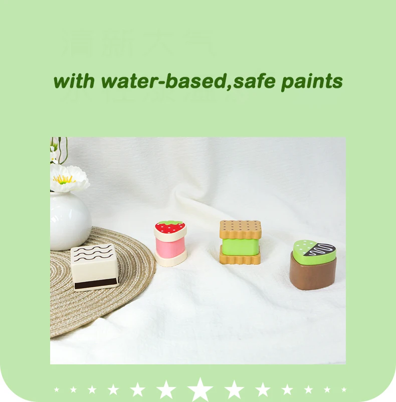 Wooden Kitchen Pretend Play Toys Afternoon Tea Sweet Desserts For Kids Playset Simulation Kitchen Educational Toys For Ages 3+