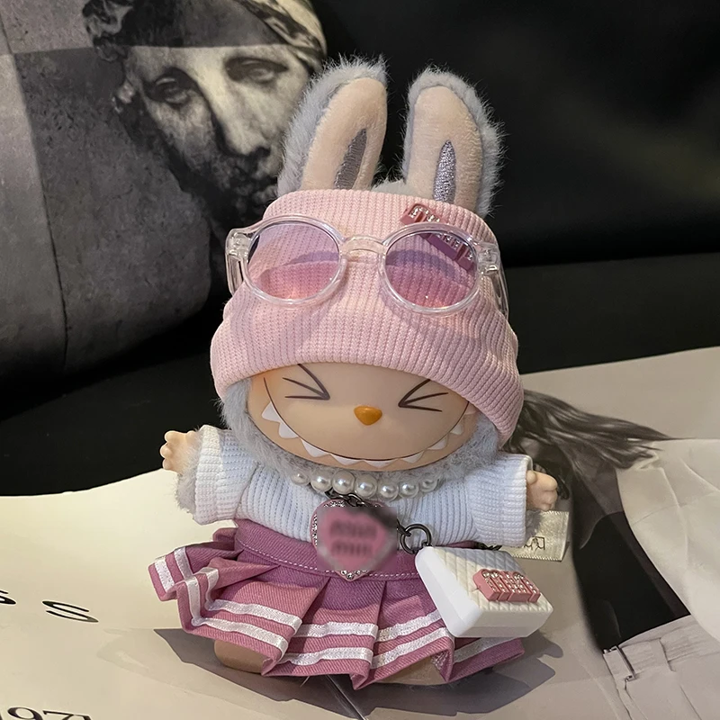 Cute Fashion Labubu V1 V2 Knitted Sweater Labubu Pendant Cute Style Pleated Skirt Set Handmade Custom Luxury Dress Doll Shoes TY Cute Fashion Labubu V1 V2 Knitted Sweater Labubu Pendant Cute Style Pleated Skirt Set Handmade Custom Luxury Dress Doll Shoes TY