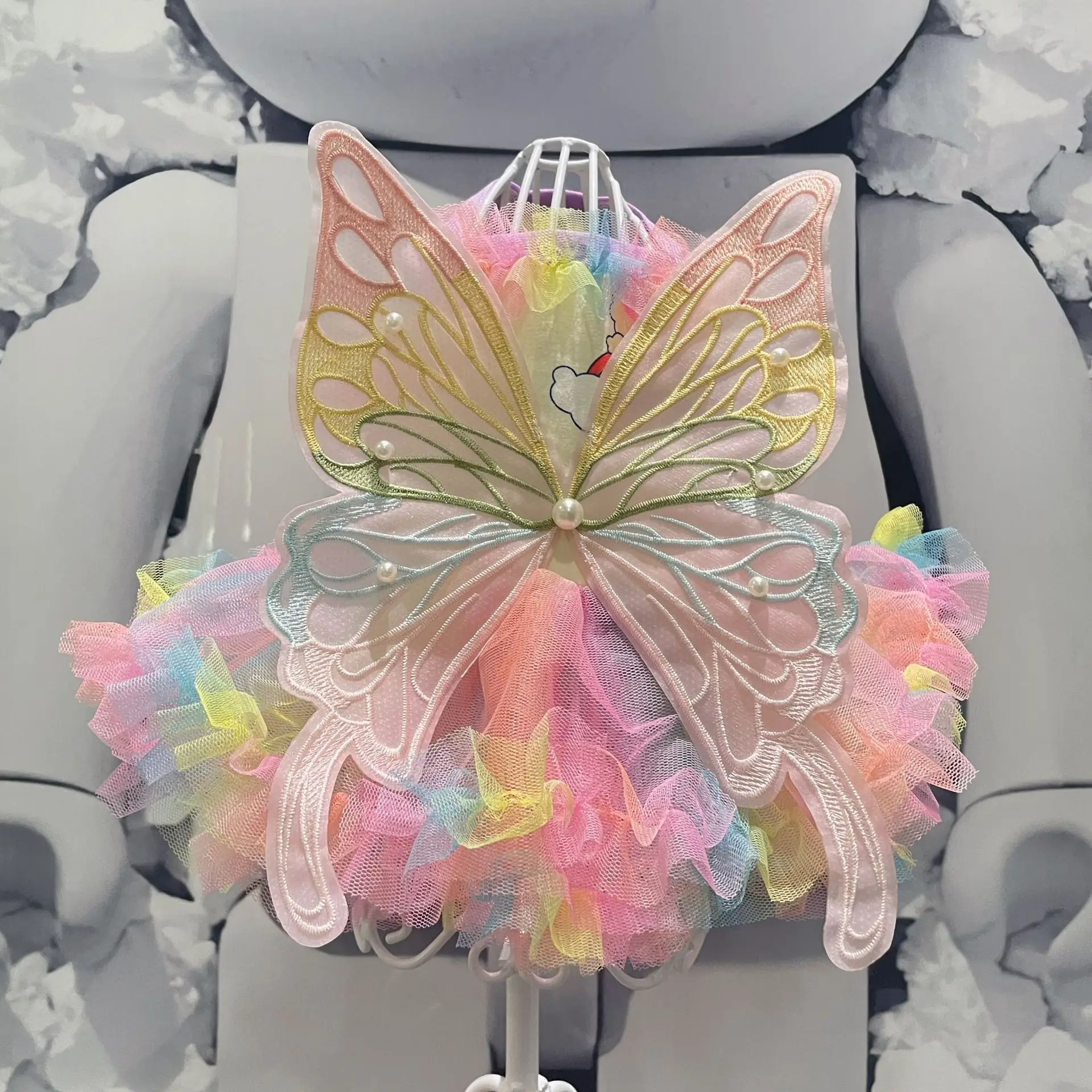 Summer Pet Dog York chihuahua poodle Wedding Princess rainbow Clothes Pet Dress Dogs Skirt Summer For Dogs Skirts party Dresses