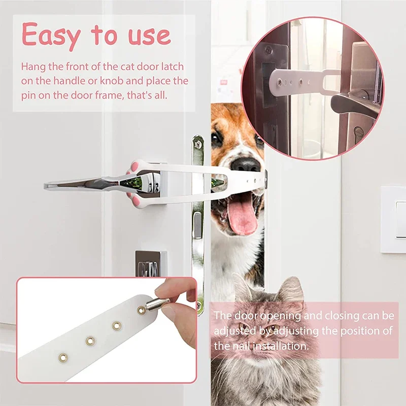 Pet Cat Door Holder Latch Prevents Dogs From Entering Plastic Adjustable Elastic Gate Lock Flex Latch Strap Keep Dog Out Pet Cat Door Holder Latch Prevents Dogs From Entering Plastic Adjustable Elastic Gate Lock Flex Latch Strap Keep Dog Out