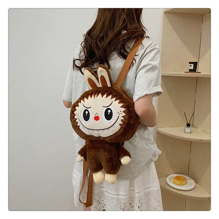 Labubu Cartoon Doll Large Capacity Backpack Anime New Portable Doll Bag Girl Outing Fashion Storage Bag Student Toy Gift Labubu Cartoon Doll Large Capacity Backpack Anime New Portable Doll Bag Girl Outing Fashion Storage Bag Student Toy Gift