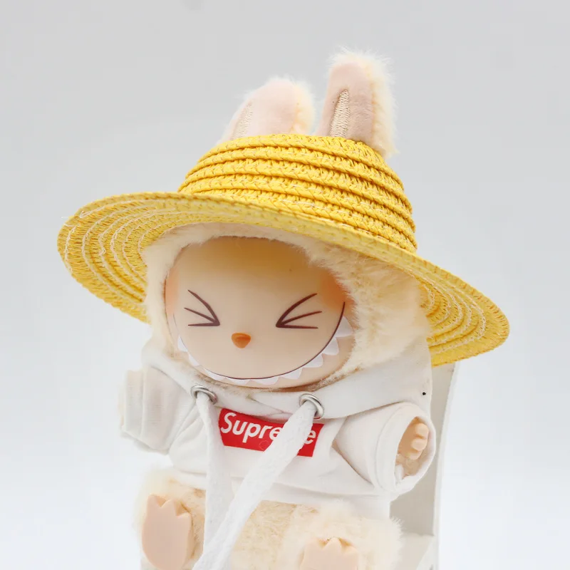 Labubu Hat Open Top Straw Hat Woven Hat Labubu Party Clothing Accessories Countryside Style Labubu Outfit for Sitting Party Labubu Hat Open Top Straw Hat Woven Hat Labubu Party Clothing Accessories Countryside Style Labubu Outfit for Sitting Party