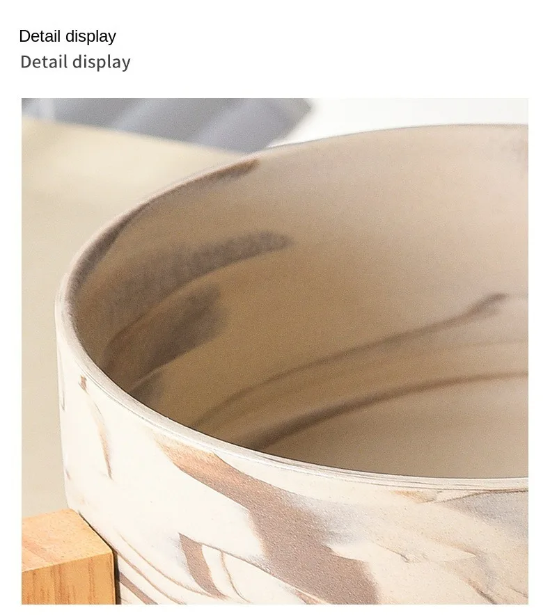 Marbling Ceramic Cat and Dog Bowl Medium Large Dog Feeding and Feeding Double Bowl with Wooden Rack Pet Puppy Accessories Marbling Ceramic Cat and Dog Bowl Medium Large Dog Feeding and Feeding Double Bowl with Wooden Rack Pet Puppy Accessories
