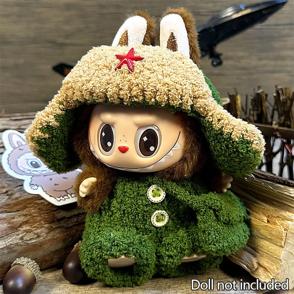 For 17cm Labubu Dolls Accessories DIY Doll Clothes Heartbeat Long Eared Furry Rabbit Costume Cartoon Dress Up Labubu Outfit For 17cm Labubu Dolls Accessories DIY Doll Clothes Heartbeat Long Eared Furry Rabbit Costume Cartoon Dress Up Labubu Outfit