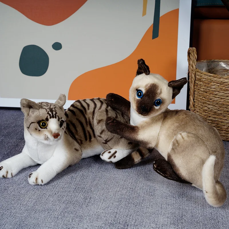 1pc 4 Colors INS Like Real Prone Cat Plush Doll Stuffed Pure Colors Grey White Yellow Kitten Toy Pets Animal Kids Gift 1pc 4 Colors INS Like Real Prone Cat Plush Doll Stuffed Pure Colors Grey White Yellow Kitten Toy Pets Animal Kids Gift