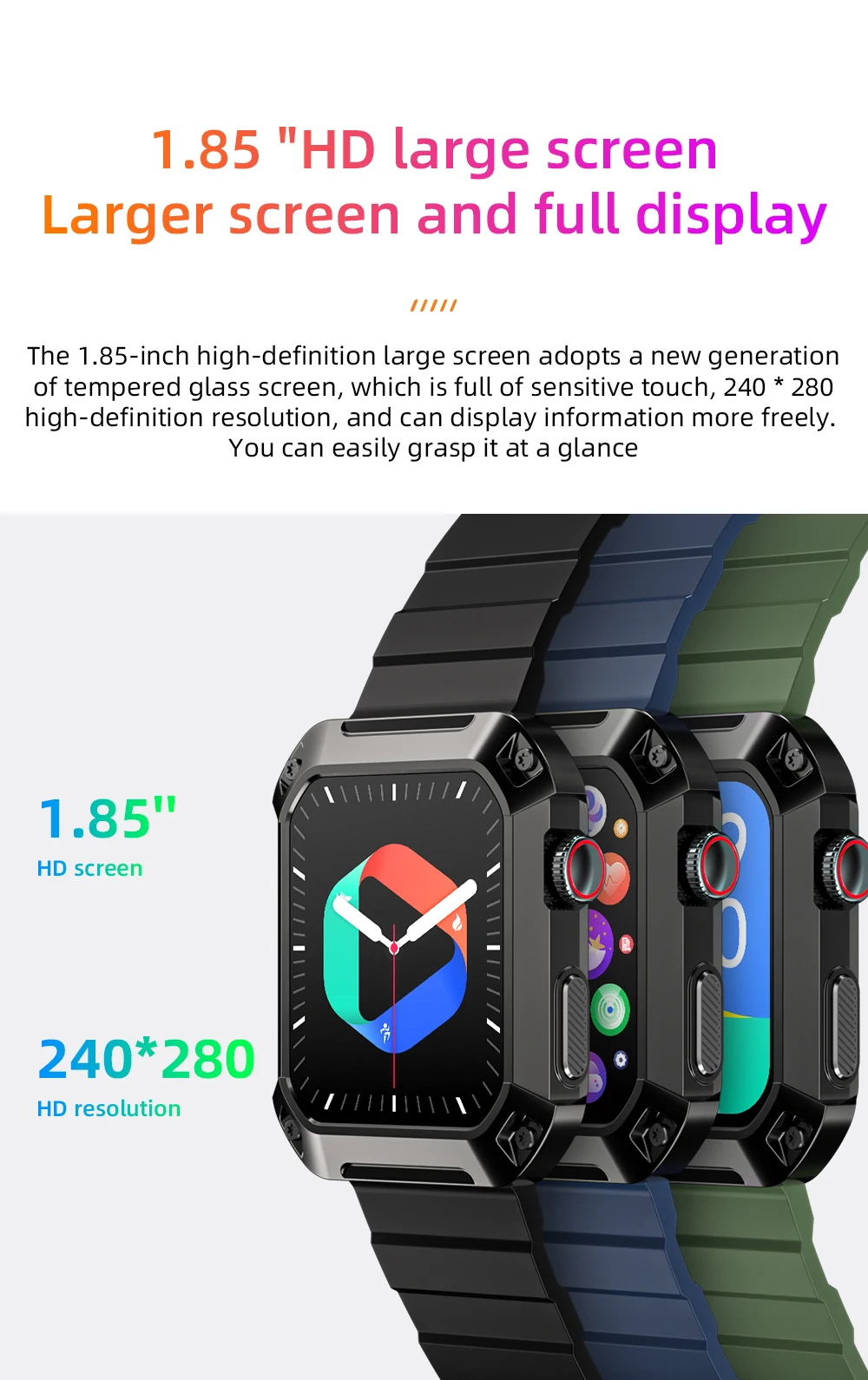LOKMAT OCEAN 2 Pro Smart Watch Waterproof Bluetooth Calls Smartwatches 1.85 inch Touch Screen Heart Rate Monitor Fitness Tracker LOKMAT OCEAN 2 Pro Smart Watch Waterproof Bluetooth Calls Smartwatches 1.85 inch Touch Screen Heart Rate Monitor Fitness Tracker