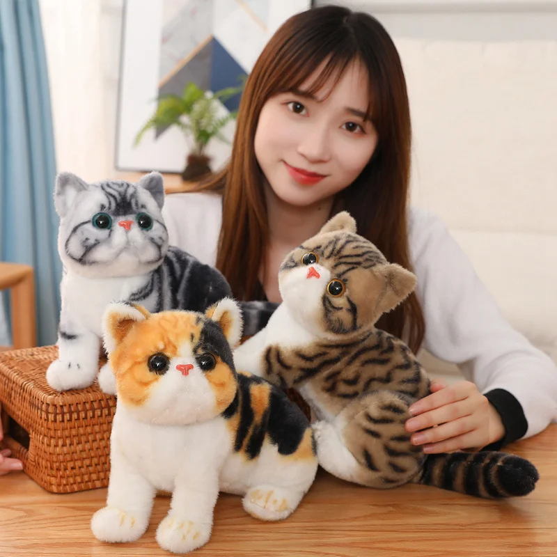 1pc 4 Colors INS Like Real Prone Cat Plush Doll Stuffed Pure Colors Grey White Yellow Kitten Toy Pets Animal Kids Gift 1pc 4 Colors INS Like Real Prone Cat Plush Doll Stuffed Pure Colors Grey White Yellow Kitten Toy Pets Animal Kids Gift