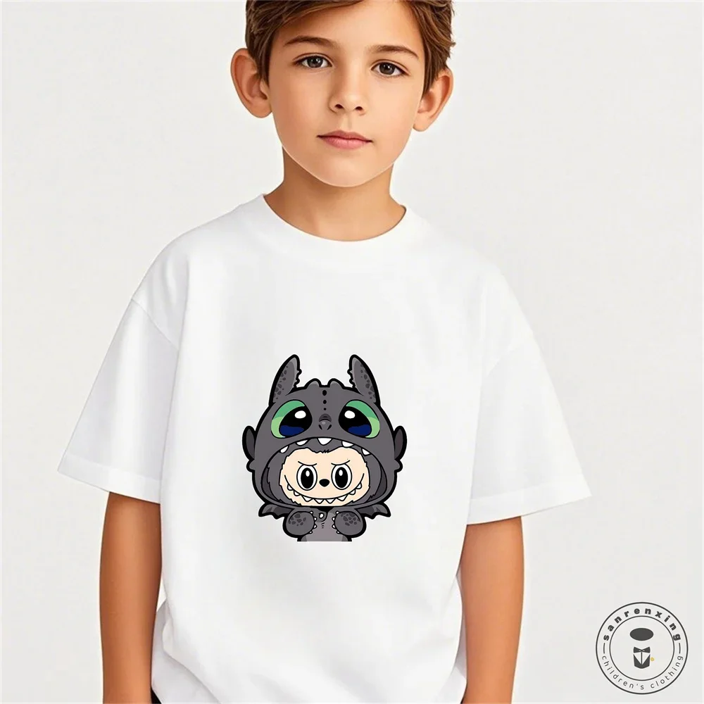 Labubu Girl Short Sleeve T Shirt Cute Print Baby Cotton Tee Tops Cartoon Toddler T-Shirts Summer Children Clothes Birthday Gift Labubu Girl Short Sleeve T Shirt Cute Print Baby Cotton Tee Tops Cartoon Toddler T-Shirts Summer Children Clothes Birthday Gift