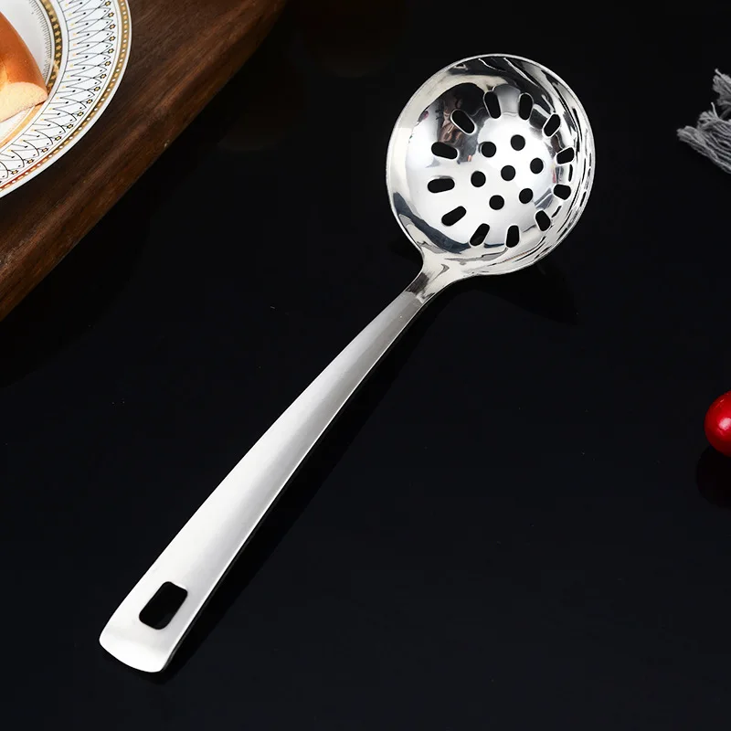 Silver Stainless Steel Soup Spoon Flat Colander Serving Spoon Cake Spatula Leaking Shovel Public Cutlery Set Cooking Utensil Silver Stainless Steel Soup Spoon Flat Colander Serving Spoon Cake Spatula Leaking Shovel Public Cutlery Set Cooking Utensil