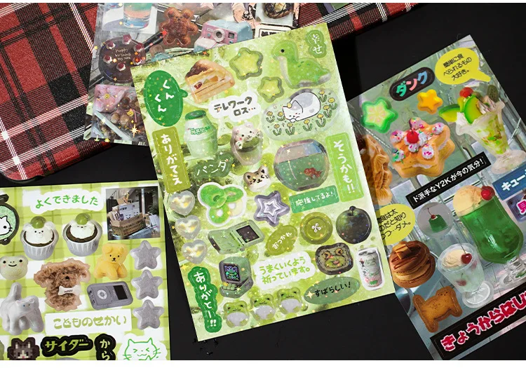 MINKYS 45 sheets/piece Retro Decorative Stickers Laptop Kpop Toploader Photocard Sticker Book Kids Gift School Stationery