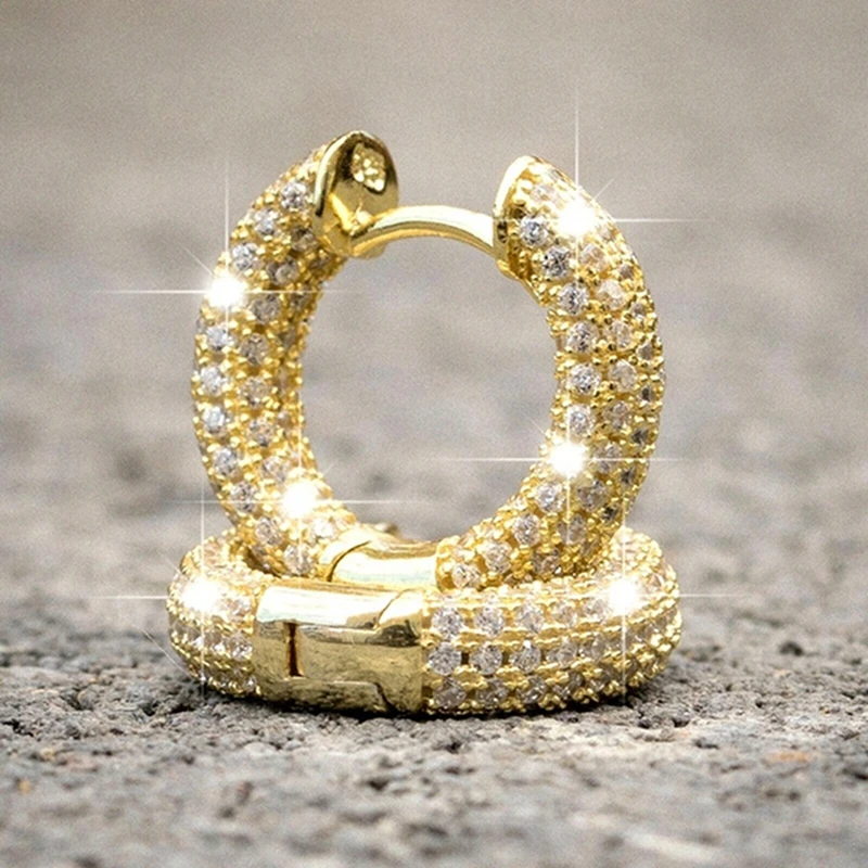 Punk Men Women Circle Hoop Earrings Shiny White Zircon Simple Daily Wear Small Earrings Wedding Party Fashion Jewelry Gifts Punk Men Women Circle Hoop Earrings Shiny White Zircon Simple Daily Wear Small Earrings Wedding Party Fashion Jewelry Gifts
