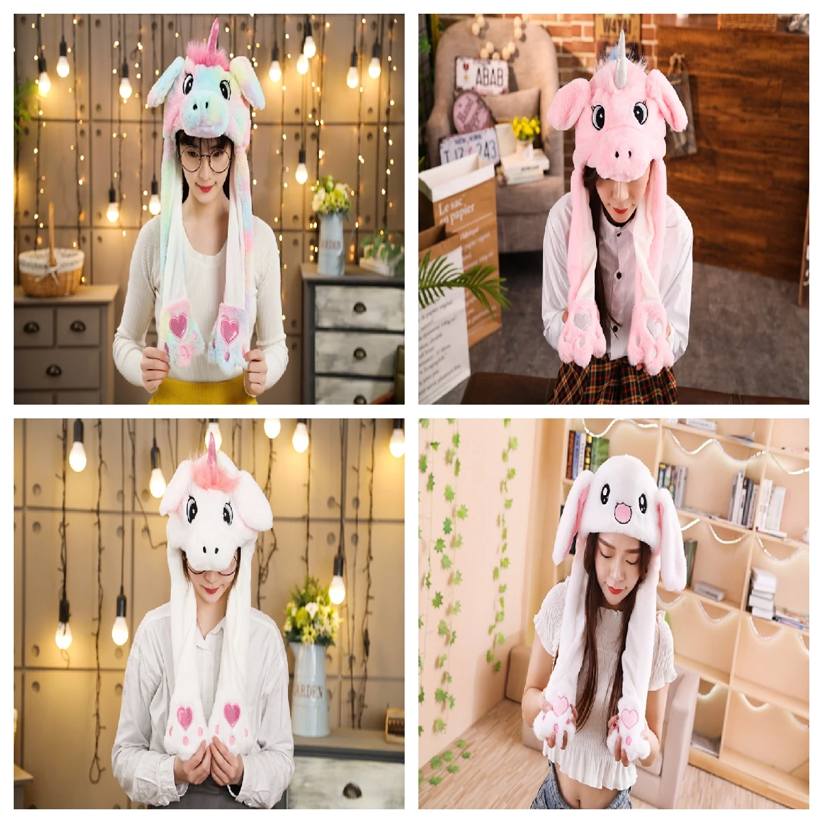 Adorable Moving Bunny Ears Hat - Kawaii Plush Toy Gift for Children, Kids, and Adults - Fun Cartoon Cap for Playtime Adorable Moving Bunny Ears Hat - Kawaii Plush Toy Gift for Children, Kids, and Adults - Fun Cartoon Cap for Playtime